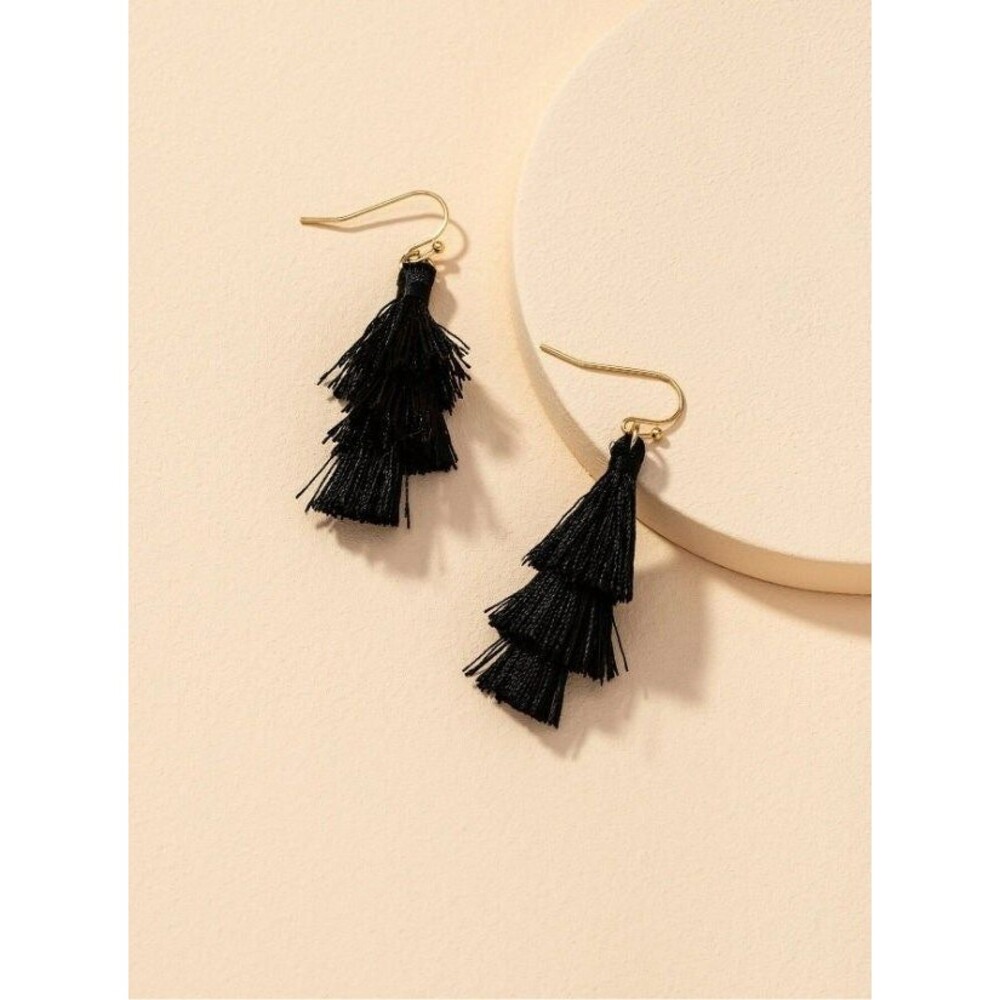 Tiered Tassel Drop Earrings | long tassel earrings | trendy earrings